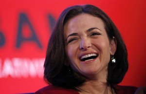 Facebook COO Sandberg laughs at the Iab Mixx Conference and Expo in New York