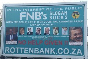 FNB Rotten Bank billboard taken by Fungayi Kanyuchi (@Kanyuchi_GP)
