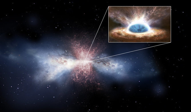 An outflow from a supermassive black hole can suppress star formation within a galaxy. ESA/ATG medialab