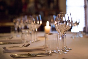 Wine glasses on the table