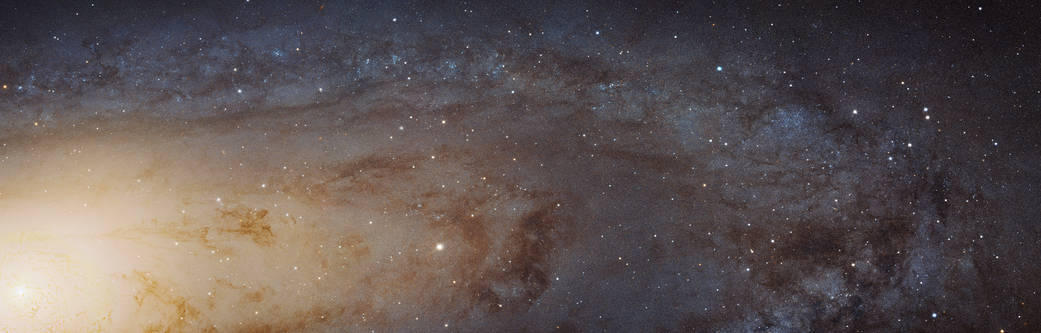 The largest NASA Hubble Space Telescope image ever assembled, this sweeping bird’s-eye view of a portion of the Andromeda galaxy (M31) is the sharpest large composite image ever taken of our galactic next-door neighbor.