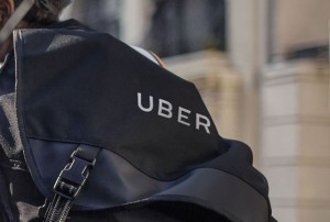 Uber logo on bag