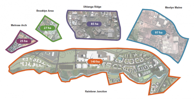 Rainbow Junction relative scale (ha)