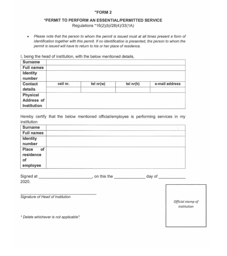 This is the permit you need to travel under South Africa’s new curfew ...
